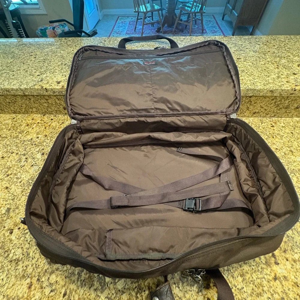 Tumi Vintage Brown Canvas Expandable Large Weekender Carry On Bag Travel 80-90s